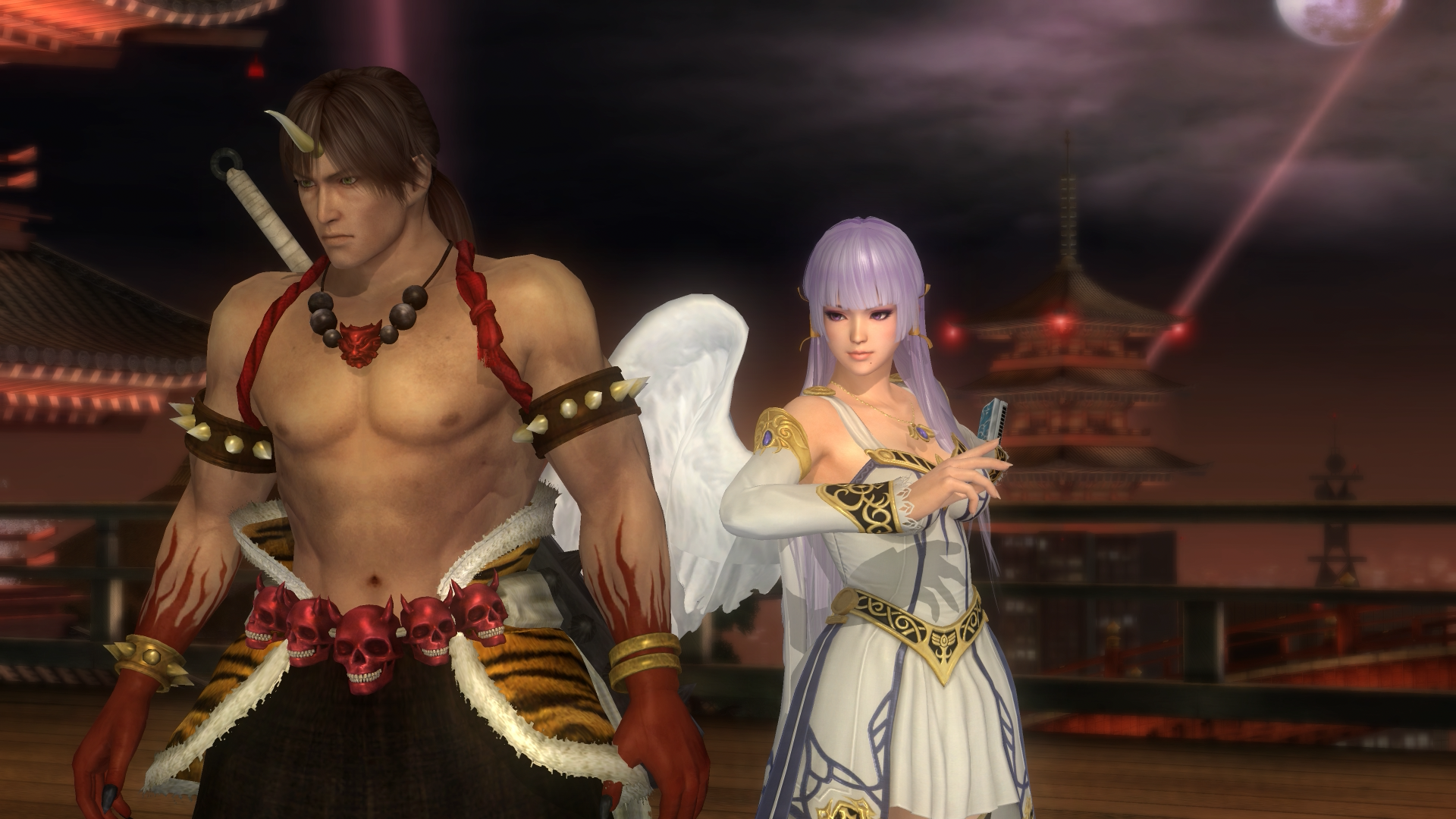 Nyotengu and Ryu Hayabusa - angel and devil.png
